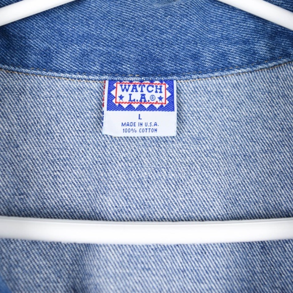 Vtg 90s Watch LA Womens L Denim Jean Vest - Picture 2 of 5